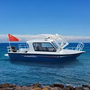 Factory Direct Price 17 ft/5.3 m Leisure Aluminium Small Half Closed Cabin Boats Sport Yacht without Outboard Engine For Sale