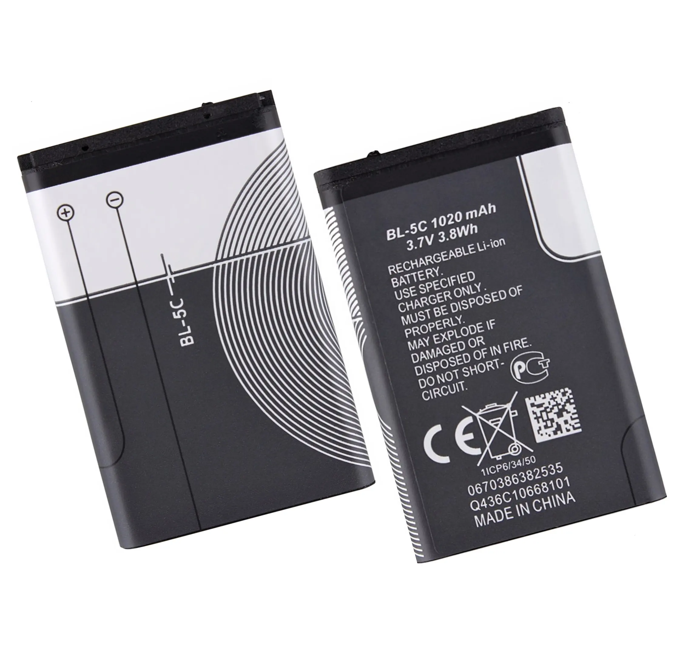 BL-5C for nokia phone battery BL5C 105 106 for nokia bl 5c battery rechargeable batteries