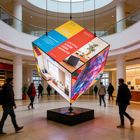 Pantalla LED Publicitaria a Todo Color HD, Cubo Giratorio de 6 Lados para Centros Comerciales y Ascensores