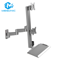 Bras de moniteur à ressort à gaz en aluminium Meisonic T8-MA01KB-SPB-S-450, support mural pour bras de robot industriel avec support d'écran inclinable à 90 degrés