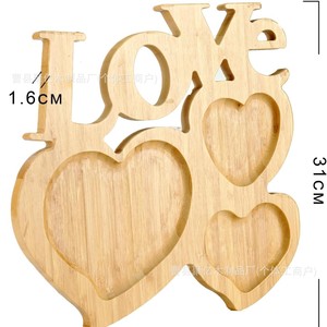 Wooden Love Heart Shaped <b>Tray</b> Natural Color For Snacks Desserts Parties Coffee <b>Tea</b> Serving - Product Image 2