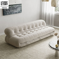 Canapé Bouclé Intégré Style Décontracté, Forme Nuage Entièrement Enveloppée et Tufting Moelleux, Canapé Haute Résilience pour Espaces Wabi-Sabi