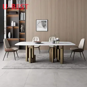 Mutfak mobilyası Premium kore İtalyan Dubai türkiye malezya singapur tarzı Carrara mermer kare lüks yemek masası setleri