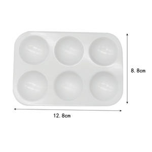 Белые пластиковые 6-сетчатые прямоугольные палитры для рисования гуашью - Product Image 4