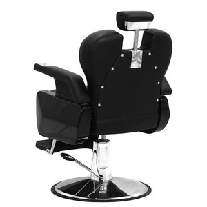 Sillón de Barbero Profesional Sillas de Peluquería con Bomba Hidráulica en Cuero Sintético Negro para Hombre - Product Image 4