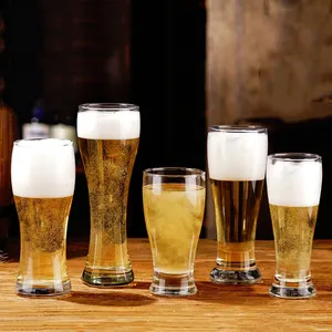 500ML 16OZ China Factory Cheap Custom OEM Logo Stemless Wine Glass Pint Beer Glassware Drink Barware Wheat Beer Lager Glass