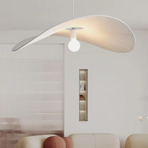 <span class=keywords><strong>Lampadario</strong></span> Nordico Semplice e Creativo a Forma di <span class=keywords><strong>Cappello</strong></span> di Paglia, Lampada a Sospensione in Rattan Giapponese per Camera da Letto, Soggiorno e Sala da Pranzo - Product Image 3