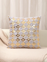 Housse de coussin de luxe avec estampage à la feuille d'or, coussin décoratif carré moderne, housse de coussin décorative douce pour la maison et l'hôtel