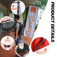 Bannière publicitaire personnalisée pour sac à dos, double face, durable, résistante au vent, drapeau de sac à dos pour la marche