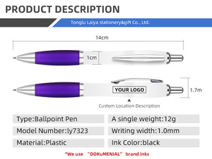1.0mm Custom Logo Retractable Plastic Black Ink <b>Ballpoint</b> <b>Pen</b> BKS LY7323 Modern Office/School/Gift - Product Image 3