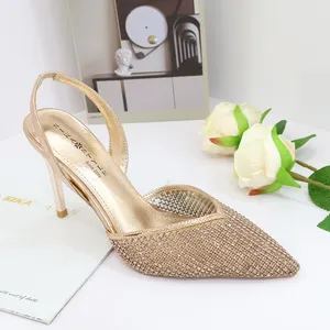 Popular Fashion Slingbacks Heels Oem Shoes Open Toe Pointed Toe Pumps Sexy Thin High Heels For Party