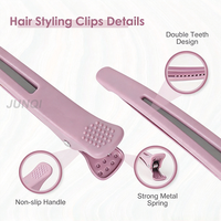 Pinces à cheveux personnalisées avec logo, bande en silicone antidérapante, sans pli, type bec de canard/alligator, pour salon de coiffure, coupe et coiffage