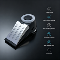 Alarme de vibration pour porte et fenêtre MEINOE 125 dB - Capteur de sécurité double mode avec ventouse pour la maison, les voyages, l'hôtel CE FCC