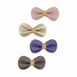 Barrettes à cheveux en tissu avec nœud, 4 pièces/ensemble, paillettes, dessins animés, pour filles, mignonnes, pour princesses, pour fêtes - Product Image 1