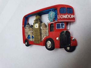 Modern Red <b>London</b> Bus Collage Fridge Magnet Souvenir Souvenir Resin Magnetic <b>Sticker</b> Gift Medium Shape Style - Product Image 2