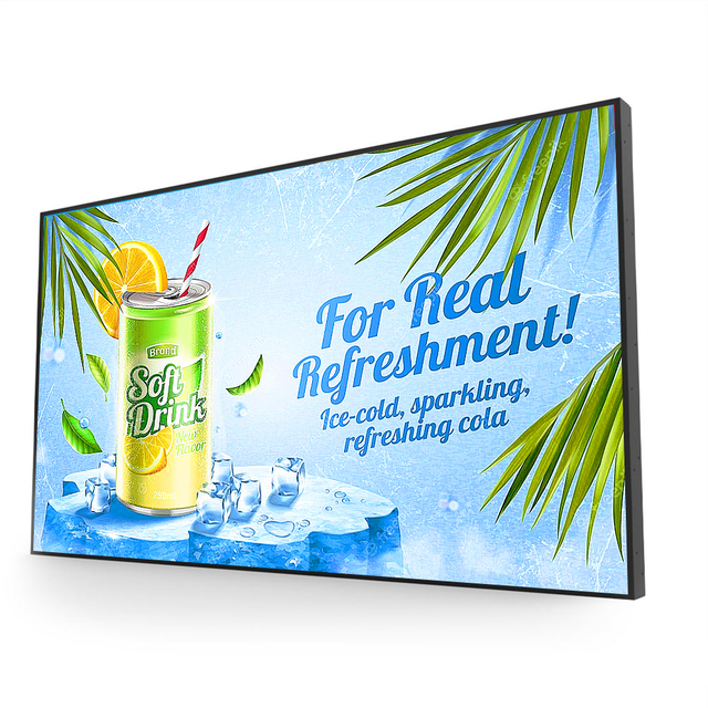 32-98" Ultra Thin Android LCD Digital Signage Advertising Player Wall Mounted Smart Menu Board for Retail Store Restaurant