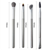 Ensemble professionnel de 4 pinceaux de maquillage de haute qualité en poils synthétiques, pinceau pour le nez, anticernes, fard à paupières, pinceau à sourcils