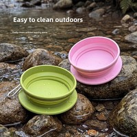 Bol pliable en silicone pour animaux de compagnie, léger, portable, pour voyages, camping, extérieur, pour chiens et chats, sans BPA
