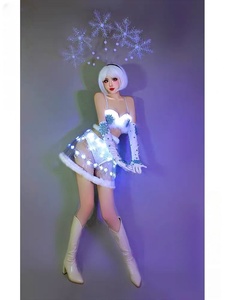 Disfraz de Gogo para Navidad, Vestido Transparente con Copos de Nieve Luminosos Blancos, para Club Nocturno, Grupo B de Baile, <span class=keywords><strong>Robot</strong></span>, Adultos, Conjuntos para Escenario - Product Image 4
