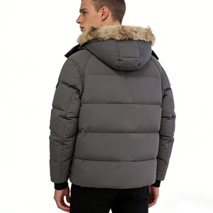 Parka in Piuma d'Oca di Lusso Personalizzato di Alta Qualità per Uomo con Cappuccio in Pelliccia di Lupo, Giacca Invernale Canadese con Sacchetto Antipolvere - Product Image 2