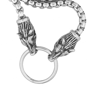 Collares de Acero Inoxidable para Hombre, Estilo Retro, Collares de Lobo a la Moda, Cadena con Colgante de Animal, Joyería Masculina - Product Image 4