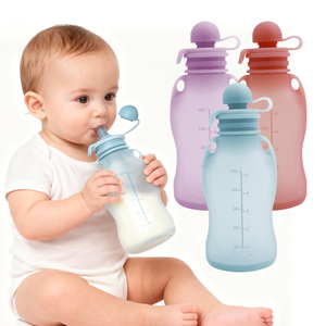 Bolsa Reutilizable de Silicona para Almacenamiento de Alimentos para Bebés, Lavable, Apta para Congelador, Libre de BPA, Duradera, con Diseño de Animales, Ecológica, con Diseño de Compresión para Leche - Product Image 1