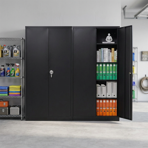 Modern 2-<b>Door</b> Steel Locker Cabinet With Adjustable Shelf Metal Cupboard Documents and File Storage Cabinet - Product Image 4