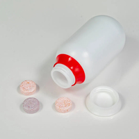 Bouteille en plastique HDPE pour compléments vitaminiques, conteneur vide pour pilules avec bague de col colorée amovible, capsule alimentaire, logo personnalisé