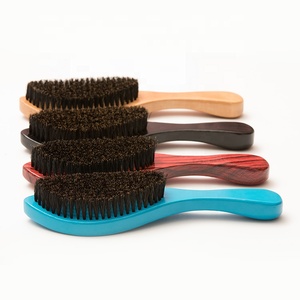 Brosse et <span class=keywords><strong>peigne</strong></span> à <span class=keywords><strong>barbe</strong></span> 100% poils <span class=keywords><strong>de</strong></span> <span class=keywords><strong>sanglier</strong></span> doux, manche en bois, personnalisé pour ondulations 360, pour hommes, logo laser, couleur personnalisée, fabrication naturelle - Product Image 1