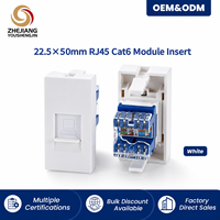 Module Keystone RJ45 Cat6 UTP sans outil, insert Ethernet à terminaison IDC, à clipser pour plaque frontale et panneau de brassage Ysj HB-45M4