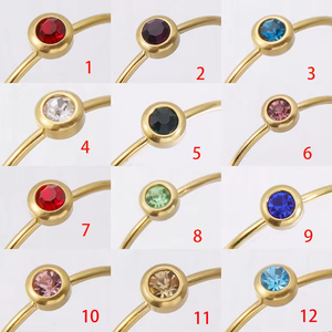 时尚12个诞生石戒指18k镀金不锈钢饰品女性锆石微戒指 - Product Image 2