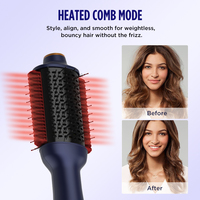 PTC Heater Negative Ion One Step 360 Wave Brush 3-en-1 Outils de coiffage Peigne chauffant en nylon SmoothStyle et brosse sèche-cheveux