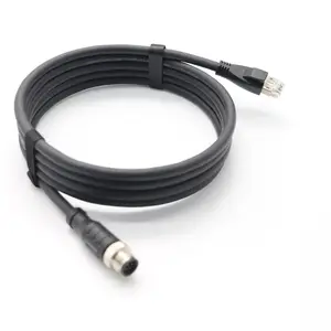 Cavo schermato Ethernet M12 X-Type 8 pin posizione RJ45 impermeabile rete industriale cavo alto Flex per Cognex