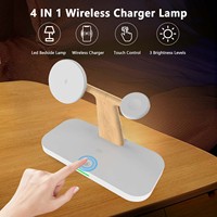 AnFuYou Factory Nouveauté 2026 : Chargeur sans fil magnétique 4-en-1 rapide 15W avec lampe de nuit, pour smartphone, montre et écouteurs D11 de qualité supérieure