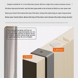 <span class=keywords><strong>Appendiabiti</strong></span> da porta in alluminio, senza foratura, con mensola portaoggetti, da appendere sopra la porta, per ingresso - Product Image 3