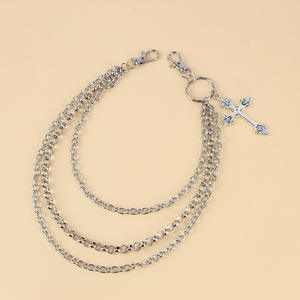Hip Hop Fashion Punk Metal <b>Cross</b> Waist <b>Chain</b> For Men Halloween Accessory Zinc Alloy Multi Layered <b>Chain</b> With <b>Cross</b> Pendant - Product Image 3