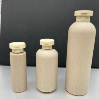 Botol Plastik Jerami Gandum 100ml 250ml 500ml dengan Tutup Flip untuk Sabun Cair, Sampo, Perawatan Kulit Tubuh, Sanitizer