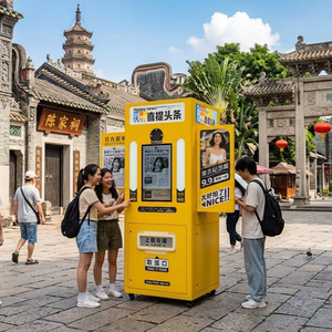 Kiosque <span class=keywords><strong>photo</strong></span> rétro Vintage Chronicle : Station de souvenirs journaliers en acier inoxydable, impression en libre-service, compatible multi-appareils, SLR - Product Image 1