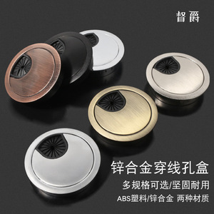 Round Cable Hole Cover Zinc Alloy Dustproof Multi Color Minimalist Desktop Cable Management <b>Box</b> - Product Image 3