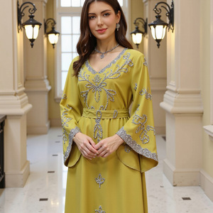 Vestido holgado Musilin para mujer, estilo Oriente Medio, con pedrería aplicada a mano, estilo Dubai, Arabia Saudita, <span class=keywords><strong>Mosi</strong></span>, Nuevo - Product Image 6