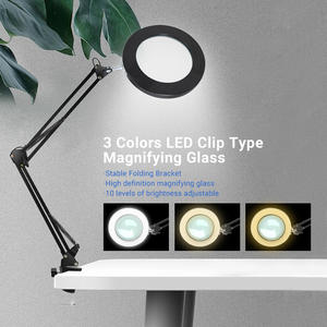 Clip de bureau <span class=keywords><strong>LED</strong></span> anneau lumineux avec loupe 10X pour outils de réparation de montres Micro Craving Eyelash Beauty - Product Image 5