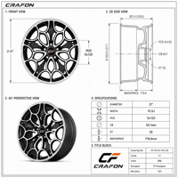 Jantes forgées pour voitures particulières CF 5x139.7 64.1, compatibles avec Rivian R1T R1S 20 21 22 pouces Adventure Sport