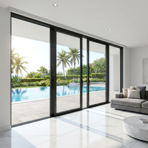 Porte coulissante en aluminium Deyu 138, style minimaliste moderne, certifiée NAFS, double vitrage panoramique, insonorisation, idéale pour les centres commerciaux, les halls et les hôtels - Product Image 1