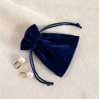 Sac de rangement pour cadeaux miniature de luxe avec cordon de serrage, couleur personnalisée, super doux, pochette d'emballage pour bijoux
