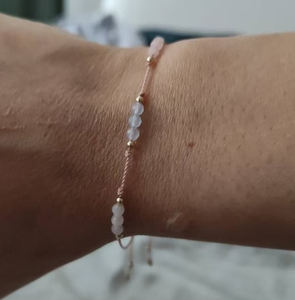 Zooying Healing Crystal Cadena ajustable Cuarzo Rosa Aguamarina <span class=keywords><strong>Piedra</strong></span> lunar <span class=keywords><strong>Fertilidad</strong></span> Cristales Pulsera para regalo <span class=keywords><strong>de</strong></span> mamá - Product Image 4