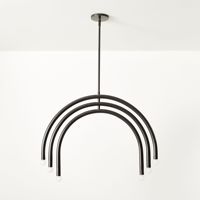 Lustre créatif en forme de vent en crème arc-en-ciel nordique pour enfants et salon, lampe suspendue silencieuse minimaliste en forme de U