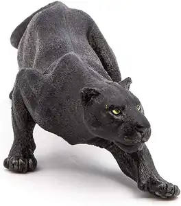 Benutzer definierte Dekorationen Handwerk Harz Statue Fiberglas Marmor Metall Neger Pantera Escultura Lebensechte realistische Panther Figur