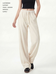 <span class=keywords><strong>Pantaloni</strong></span> Casual da Donna a Vita Alta Modello Banana Primavera 2025, Gamba Larga, Lunghezza al Pavimento, in Poliestere Spandex con Chiusura a Coulisse, per Ragazze Curvy - Product Image 4