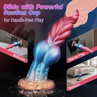 Énorme Godemiché Fantaisie en Forme de Cheval Monstrueux, Masturbateur Souple Unisexe, Godemiché Anal Géant en Silicone Épais avec Nœud en Forme de Chien