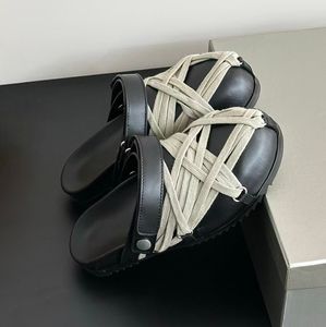 Sandales de haute qualité, chaussures pour homme, pantoufles de créateur, sandales unisexes de créateur, mules à lacets de marque Hollywood, sandales noires - Product Image 2